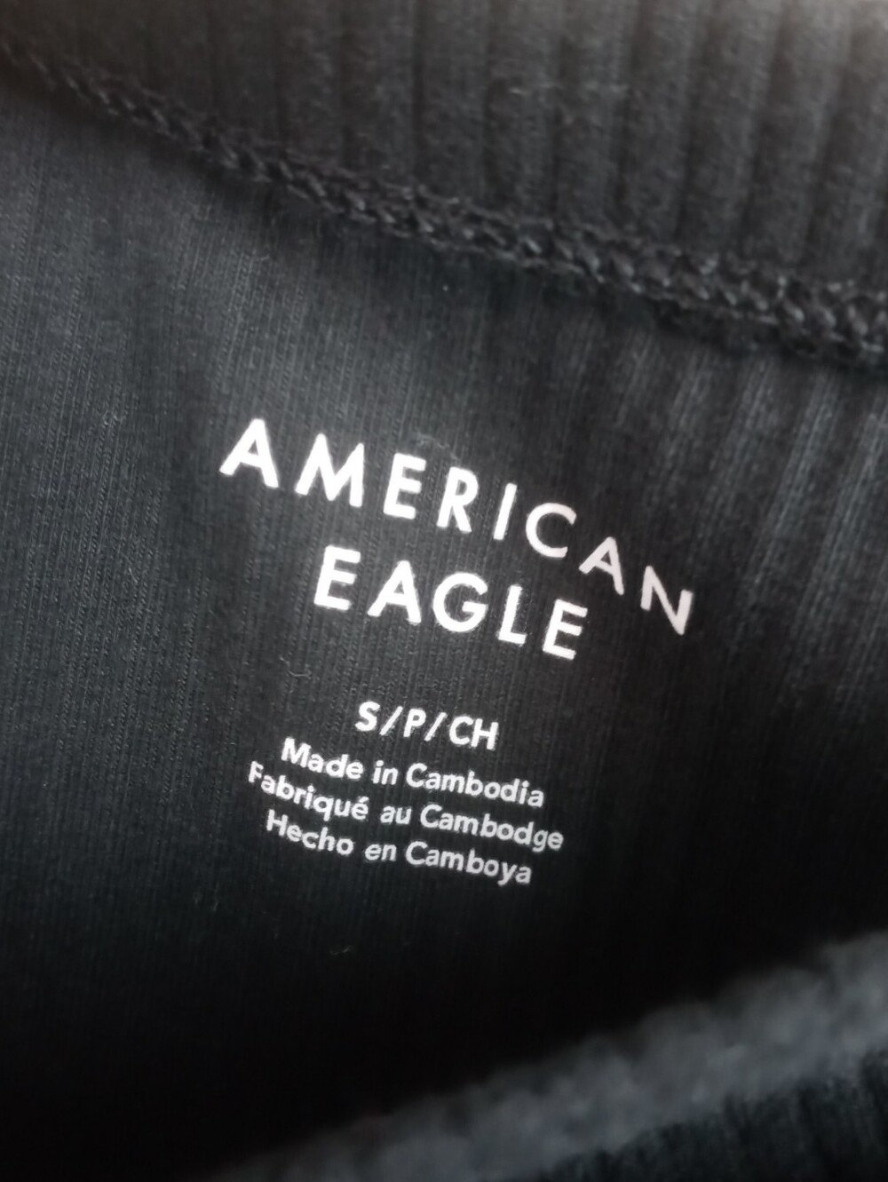 American Eagle Women's size S black ribbed tub top slits on side bottom hems - Picture 5 of 8